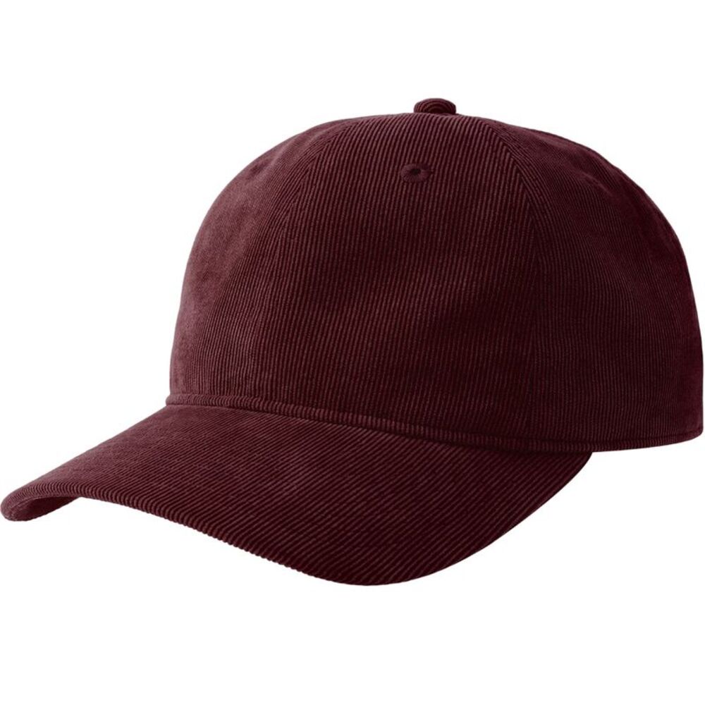 Atlantis Unisex Adult Creep S Corduroy Recycled Baseball Cap / Burgundy
